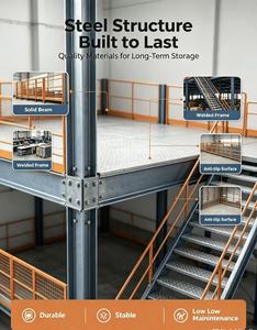 Dual-Use 5-Layer Multi-Level Stainless Steel Mezzanine Rack Powder Coated Surface for Indoor Warehouse Storage Corrosion - Product Image 3