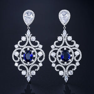 RAKOL EP2320 Mujer Color Grande Micro Pave Zirconia Lujo Fiesta Compromiso Boda Pendientes - Product Image 2