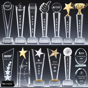 Lasergravure Logo Kristallen Trofee Relatiegeschenken Kristal Blok 3d Kristallen Trofee Glas Awards