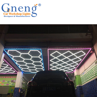 Lumière hexagonale LED personnalisée, luminaires de plafond modernes, lumière d'atelier automobile