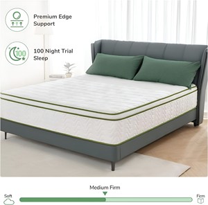 Nệm Vua kích thước đầy đủ với bộ nhớ bọt và túi cuộn lò xo Nệm tiện lợi trong một hộp cho nội thất phòng ngủ văn phòng tại nhà - Product Image 4