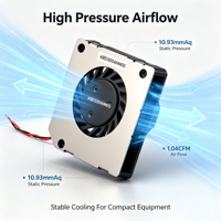 Ventilateur à haute pression statique 5V DC 30x30x4.7mm, petit ventilateur de refroidissement étanche, ignifuge UL94V0 pour système de télécommunications