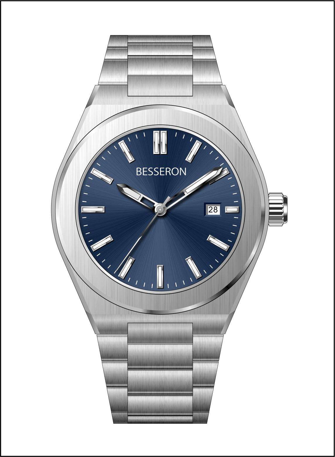 Silver and Blue Dial