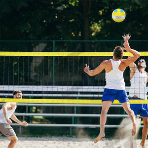 Ensemble de <span class=keywords><strong>filet</strong></span> de <span class=keywords><strong>volley</strong></span>-ball portable pour l'extérieur, la cour, la plage avec système anti-affaissement, poteaux réglables en hauteur, ballon de <span class=keywords><strong>volley</strong></span>-ball avec pompe - Product Image 5