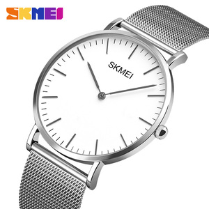 Skmei Q028 montre à quartz en acier inoxydable de style minimaliste classique 3ATM montre-bracelet étanche bracelet en maille de verre pour la mode - Product Image 5