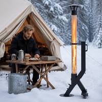 Chauffe-terrasse à granulés de bois de qualité supérieure, autoportant, en acier au carbone, pour jardin et cour.