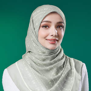 Chic facile forme malaisie pour suisse Voile personnalisé imprimé Voile Hijab lettre pour les femmes musulmanes Tudung Bawal japon coton écharpe - Product Image 1