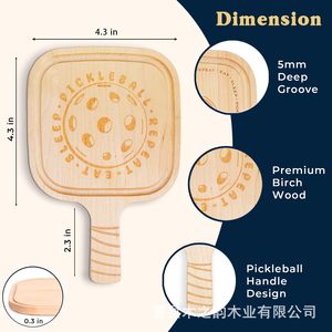 Posavasos de madera con asa en forma de raqueta de pickleball para bar, fiesta, copa de vino, taza de té, tapete antideslizante - Product Image 2