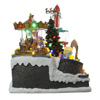 Décorations de Noël lumineuses et musicales avec carrousel à 5 fonctions, grande roue tournante, arbre de Noël, décorations de vacances européennes