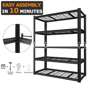 En stock aux États-Unis, livraison gratuite, étagères de rangement en acier de 83,86 pouces, étagère réglable robuste à 5 niveaux, prise en charge du dropshipping - Product Image 3