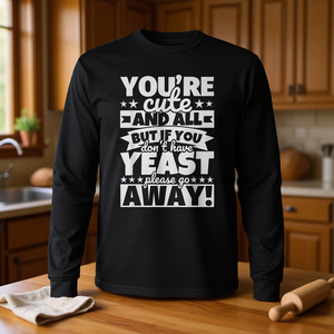 T-shirt a maniche lunghe Yeast Lover Food, girocollo nero, taglia adulto - Product Image 3