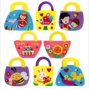 Customized Kids Creative Animal Flower Basket Craft DIY Bags Handmade Sewing Kit Toys For Kids Education For Mother's Day Gift