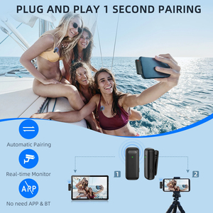 Di động có thể sạc lại không dây Lavalier <span class=keywords><strong>Microphone</strong></span> Loại C nối sạc trường hợp đối với âm thanh video ghi âm trên điện thoại hoặc PC - Product Image 5