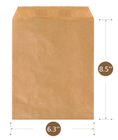 Sacs en papier kraft Sancai - Sacs réutilisables écologiques pour collations, sandwichs, hamburgers, biscuits et pop-corn pour utilisation en supermarché