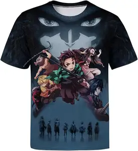 Fitspi Wholesale Anime Tshirt Men Teens Cool 3d Printed Graphic Novelty T-shirt Fashion Crew Neck Quick-drying Summer T Shirt