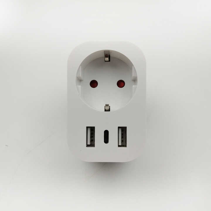 European Smart Wi-Fi USB Plug Socket Single Outlet 2 USB Ports + Type C ...