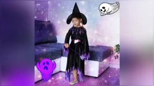 <span class=keywords><strong>Costume</strong></span> da <span class=keywords><strong>bambina</strong></span> classica per bambini di Halloween viola <span class=keywords><strong>pipistrello</strong></span> piccolo vestito da strega Set di costumi da gioco. - Product Image 2