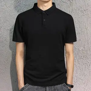Korte Mouw T-Shirt Heren Poloshirt Met Kraag Zomer Business Revers Effen Kleur Grijze Eenvoudige Bovenjurk Half W