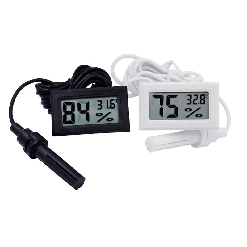 1pc Digital Temperature And Humidity Meter. LCD Display Outdoor Incubator  Thermohygrometer With Probe For Pet Hatching Eggs Sensor