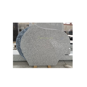 Lápida de Granito Gris Antigua para <span class=keywords><strong>Cementerio</strong></span> <span class=keywords><strong>con</strong></span> Diseño de Rosas Talladas - Product Image 1