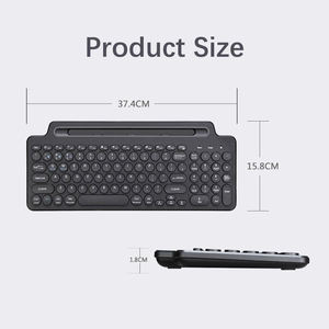 Nouveau récepteur Nano 2,4 GHz noir, 2 piles AAA, <span class=keywords><strong>clavier</strong></span> avec support de téléphone et pavé tactile pour iOS/Android - Product Image 3