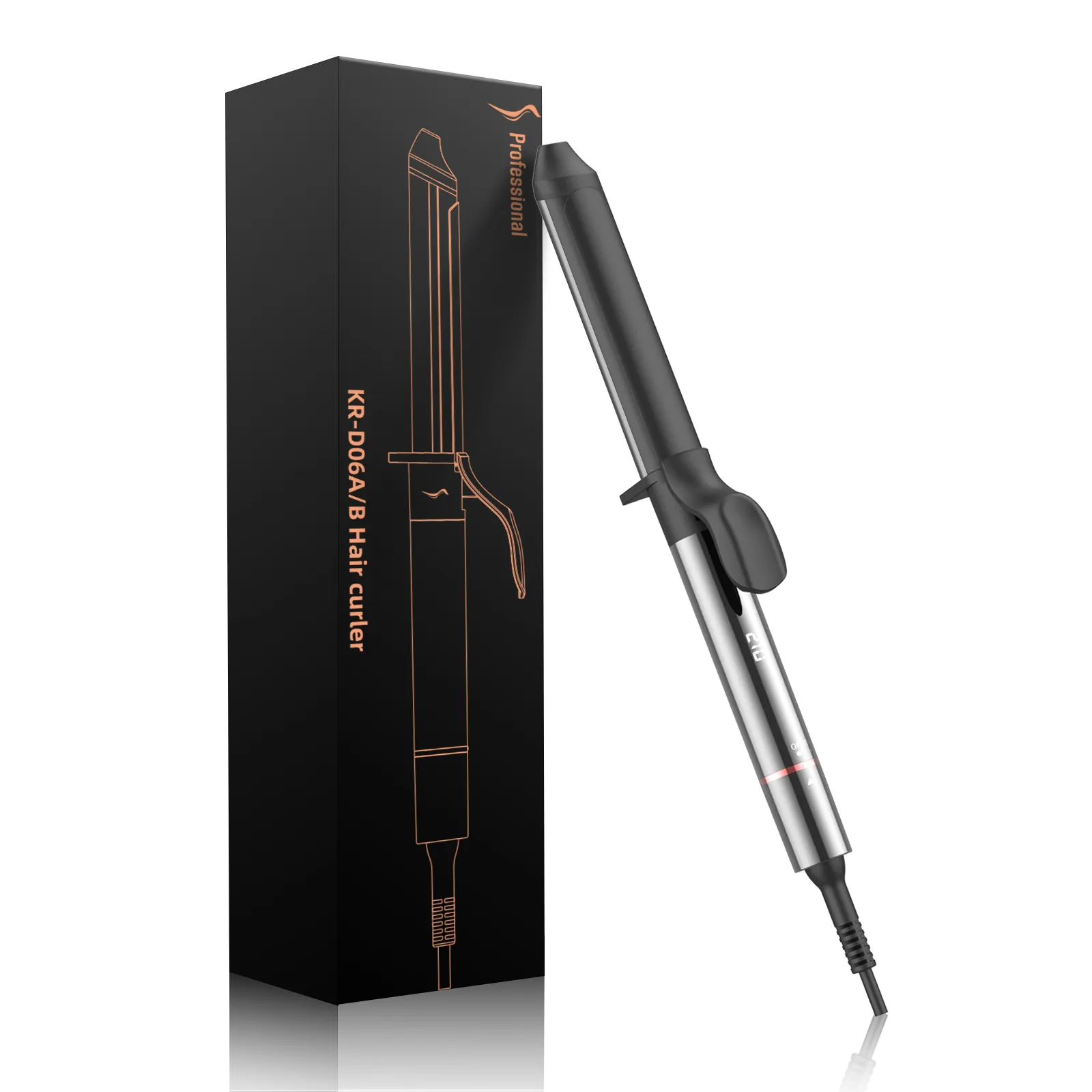 Professional Ceramic Tourmaline Barrel Curling Iron Wand And Hair Curler With Clip Good Price Cheap Packaging