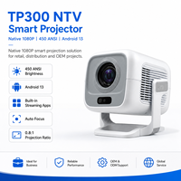 Projecteur intelligent Android 13, résolution native 1080P, 450 ANSI, mise au point automatique, Wi-Fi double bande, projecteur de cinéma maison