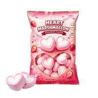 BESTAR Guimauve en forme de cœur rose et blanche, design bicolore, ultra moelleuse, sans gras, bonbon romantique pour la Saint-Valentin
