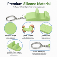 Soporte de Teléfono Móvil de Silicona Portátil con Logotipo Personalizado, Mini Soporte Flexible de Goma para Teléfono Celular, Llavero para Regalo Promocional