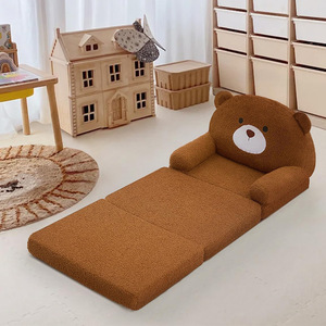 Canapé pour enfants en forme d'<span class=keywords><strong>ours</strong></span> brun JINS, pliable, en peluche, <span class=keywords><strong>fauteuil</strong></span> pour tout-petits, animal de dessin animé, canapé simple pour bébé - Product Image 5