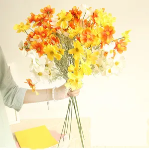 Flores artificiais chrysantemum, 69cm, venda quente, boa qualidade, 10 cabeças, simulação, coreopsis, flor artificial, para decoração de casa, casamento