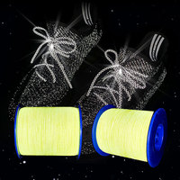 Jaune fluorescent 0.5 Mm fil réfléchissant collier pour animaux de compagnie fil réfléchissant tricoté Bobble chapeau fil réfléchissant fil à tricoter