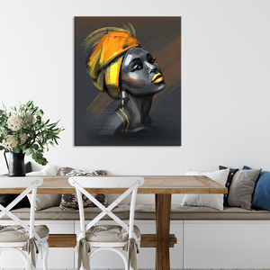 Pintura <span class=keywords><strong>de</strong></span> Paisaje sobre Lienzo, Elegante Dama Africana, Arte <span class=keywords><strong>de</strong></span> Pared en Lienzo - Product Image 2