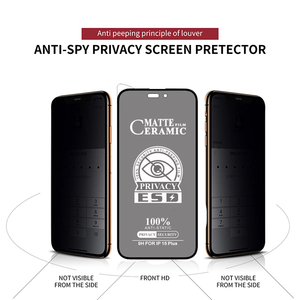 Protecteur d'écran en céramique givrée Offres Spéciales Anti Spy 0.3MM pour <span class=keywords><strong>iPhone</strong></span> 15 13 14 Pro Max Premium Privacy - Product Image 2