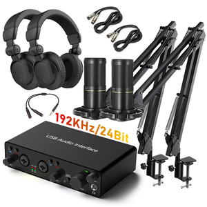 Professional Studio Condenser Microphone Headphone <strong>USB</strong> Audio Interface Sound Card Bundle Kit Podcast Equipment Set Recording <strong>Mic</strong> - Product Image 1