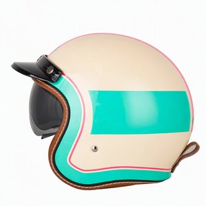 Nouveau casque de moto/scooter électrique ABS, demi-face, unisexe, quatre saisons, style rétro, visière bulle, sécurité - Product Image 1