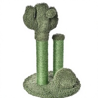 Pour les bases : Griffoir pour chat d'intérieur Cactus à un seul niveau pour chats et chatons avec boule suspendue, grand modèle 27"H, vert