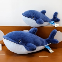Pabrik OEM ODM Grosir Mainan Boneka Paus Biru Dongker Kawaii, Bantal Hewan Laut Lembut untuk Hadiah Anak, Dekorasi Rumah dan Kamar
