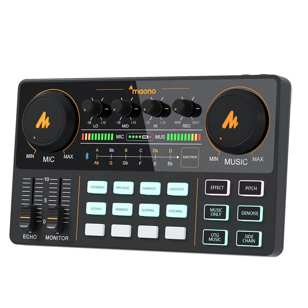 Аудио-микшер с микрофоном, музыкальный микшер, DJ-микшер с звуковой картой