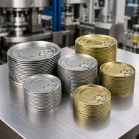Qualité alimentaire 300 #   305 #   307 #   309 #   401 #   603 #   Capuchon de boîte de conserve en fer blanc/TFS à ouverture facile pour viande, poisson, pâte de tomate