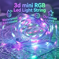 Vente flash : Guirlandes lumineuses LED 3D Pixel en plastique, étanches, intérieures/extérieures, adressables RGB, pour l'éclairage de Noël