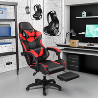 Chaise de jeu de course rouge et noire certifiée CE ALINUNU pour salle de jeu, chaise de jeu ergonomique avec accoudoirs reliés
