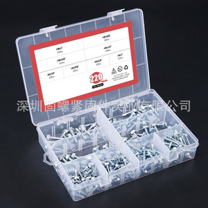 Hex Washer Self Tapping Screws 220pcs Galvanized Imperial Inch Metal <b>Fasteners</b> Right Hand Thread External Hex Head - Product Image 3