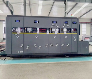 Máquina ranuradora y troqueladora de impresora de 4 colores de alimentación automática con apilador para fabricación de <span class=keywords><strong>cartón</strong></span> corrugado - Product Image 3