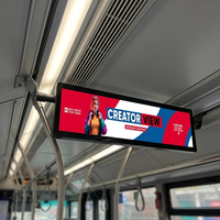 Écran LCD de signalisation numérique pour bus, 29 pouces, format allongé, montage au plafond, écran publicitaire sans fil Android, lecteur 4G