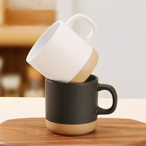Mug noir mat personnalisable, combinaison de deux couleurs, tasse à thé en céramique, mug à café avec logo - Product Image 3