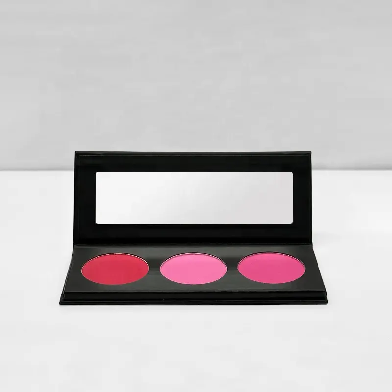OEM Kosmetik Großhandel individualisierbare Creme-Roush Palette 3-farben matte Oberfläche Pulver nachhaltige Eigenmarke Rouge