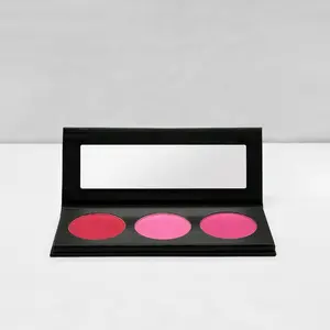 Oem Cosmetische Groothandel Custom Crème Blush Palet 3-kleuren Matte Afwerking Poeder Blijvende Private Label Blush