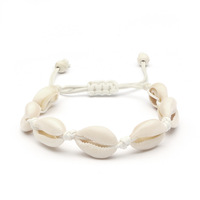 Bracelet/Chaîne de cheville/Collier en coquillages naturels de cauris, fait main, style hawaïen et jamaïcain, réglable pour femmes