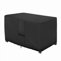 Housse de protection pour foyer extérieur en polyester imperméable 600D, rectangulaire, pour table de foyer, avec fermeture à cordon